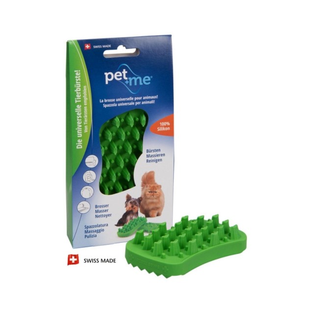 Pet&Me Green Βούρτσα Σιλικόνης για Μικρόσωμα και Μακρύτριχα Σκυλιά 