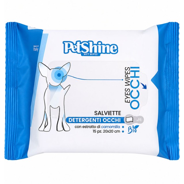 Pet Shine Υγρά Μαντηλάκια Καθαρισμού Ματιών 15τμχ