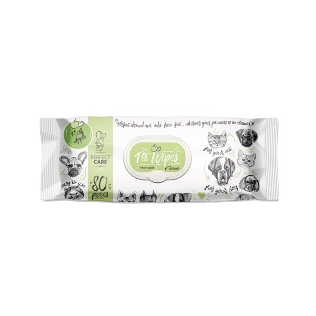 Perfect Care Pet Wipes με Χλωρεξιδίνη Fresh Apple (80 μαντ.)