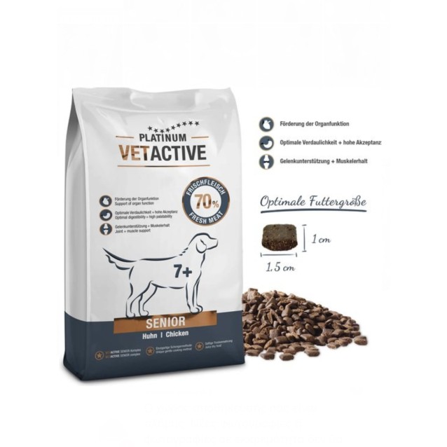 Platinum Vetactive Senior Μαγειρευτή (FSG) Ξηρά Τροφή Ηλικιωμένου Σκύλου 1.5kg