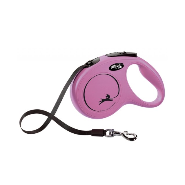 Flexi New Classic Small Ιμάντας 5m έως 15kg Ροζ Flexi New Classic Small Ιμάντας 5m έως 15kg Ροζ