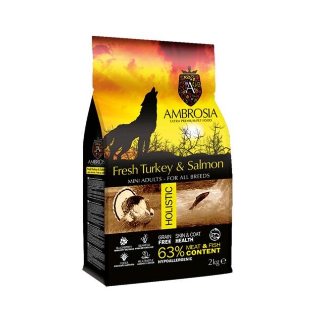 Ambrosia Grain Free Adult Mini Turkey & Salmon 2kg