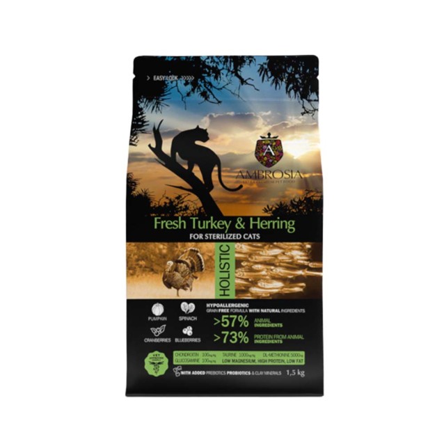 Ambrosia Adult & Sterilised Cat Fresh Turkey & Herring 5kg