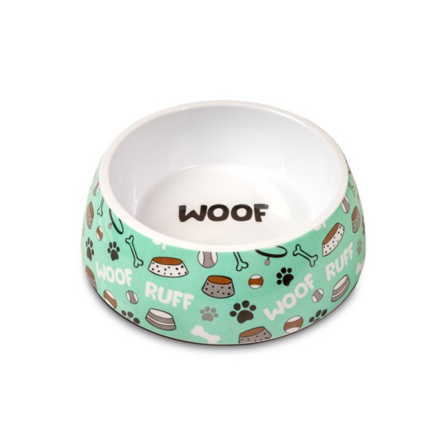 Μπόλ Μελαμίνης Τυρκουάζ Woof Ruff Medium 500ml