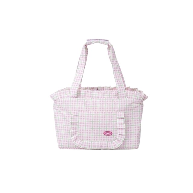 Travel Bag Pink Checked 42x20x30cm