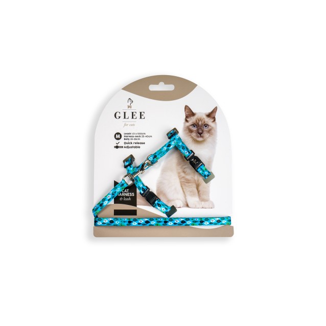 Cat Harness Blue Fish