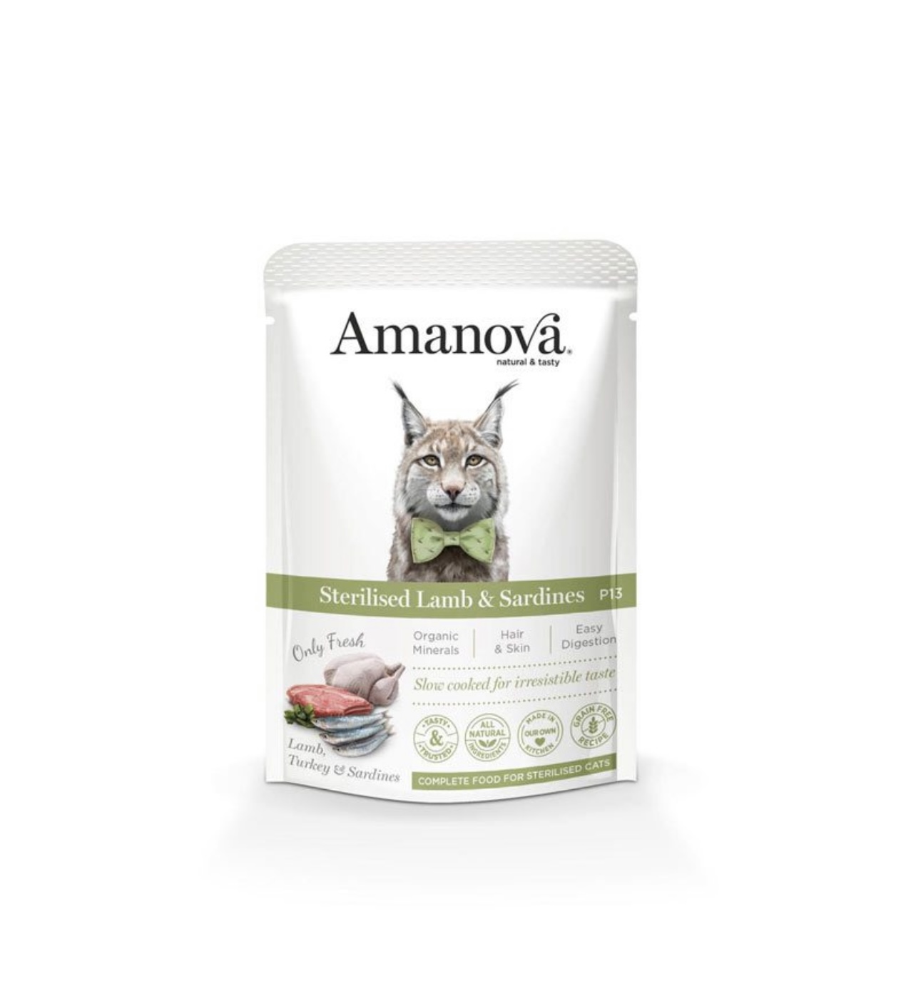 Amanova Cat Adult Sterilised Lamb and Sardines 85gr