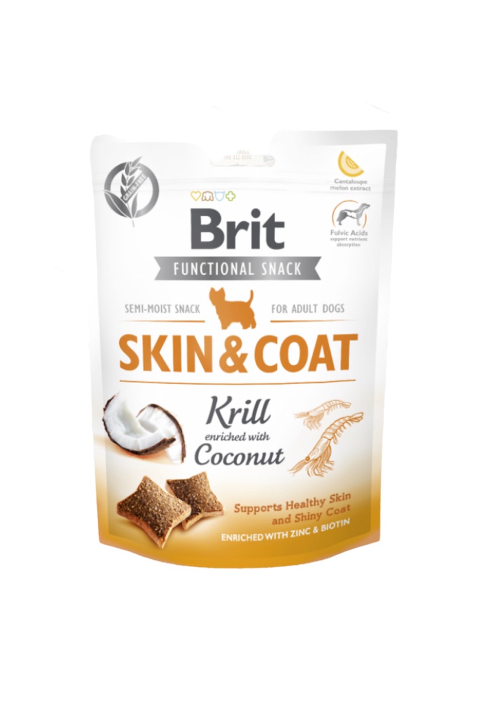Brit Functional Skin & Coat Λιχουδιές Σκύλου με Κριλ και Καρύδα 150gr