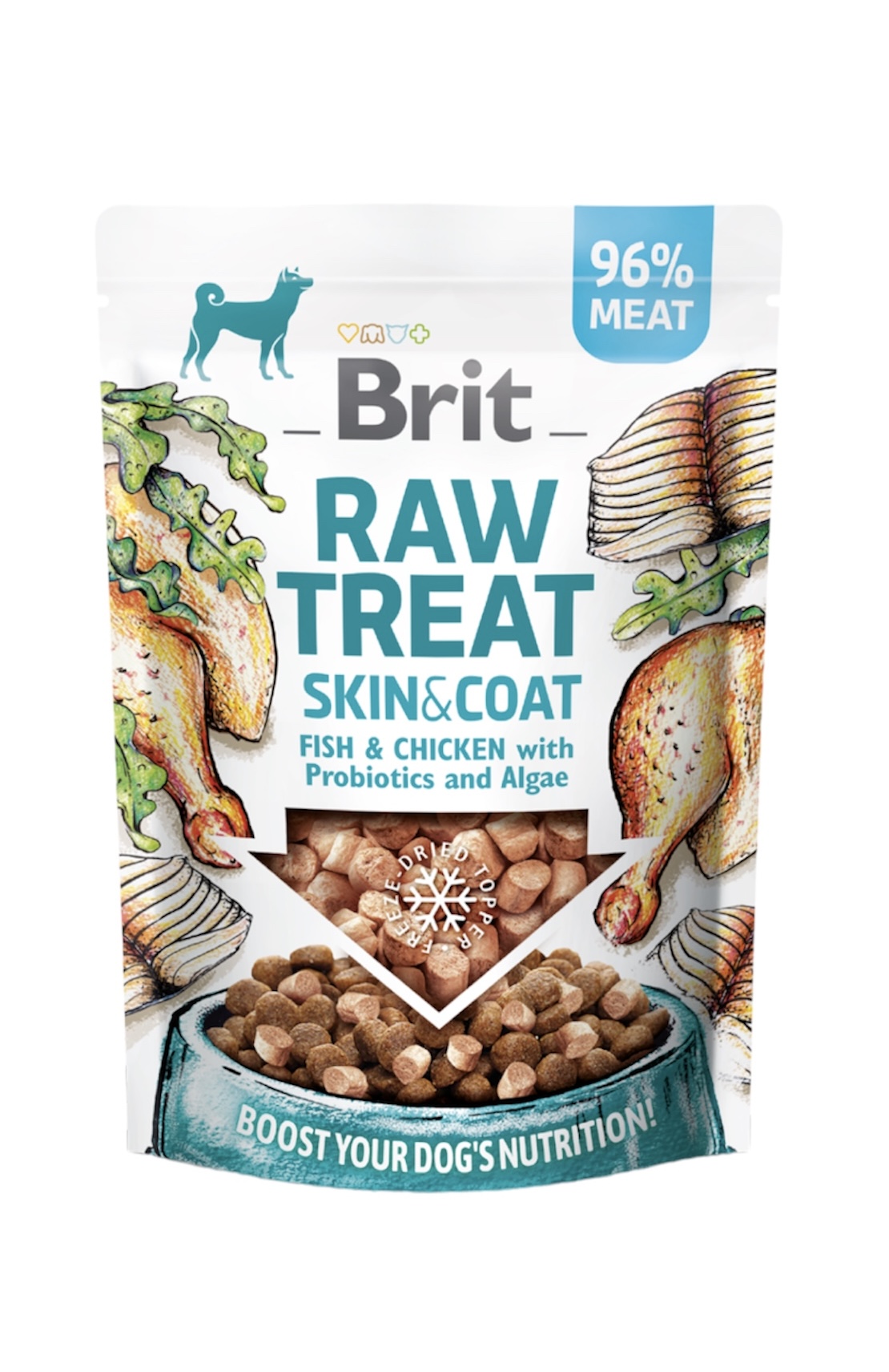 Brit Raw Treat Skin & Coat Fish & Chicken with Probiotics 40gr