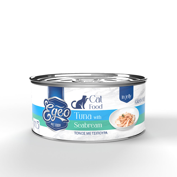 Egeo Cat Adult Τόνος με Τσιπούρα σε Ζελέ 85gr