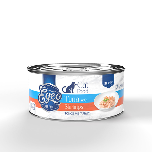 Egeo Cat Adult Τόνος με Γαρίδες σε Σελε 85gr