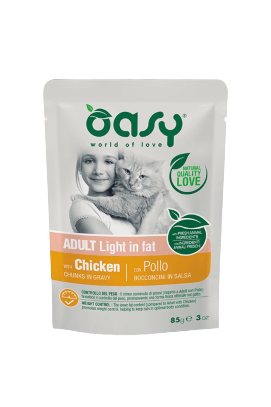 Oasy Adult Light in Fat Chicken in Gravy 85gr
