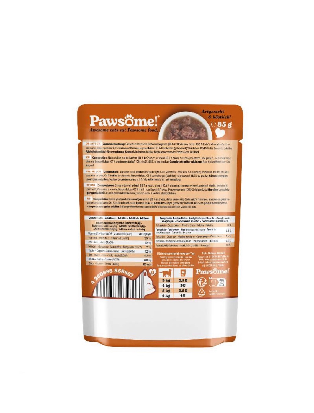 Pawsome Adult Πάπια 85gr
