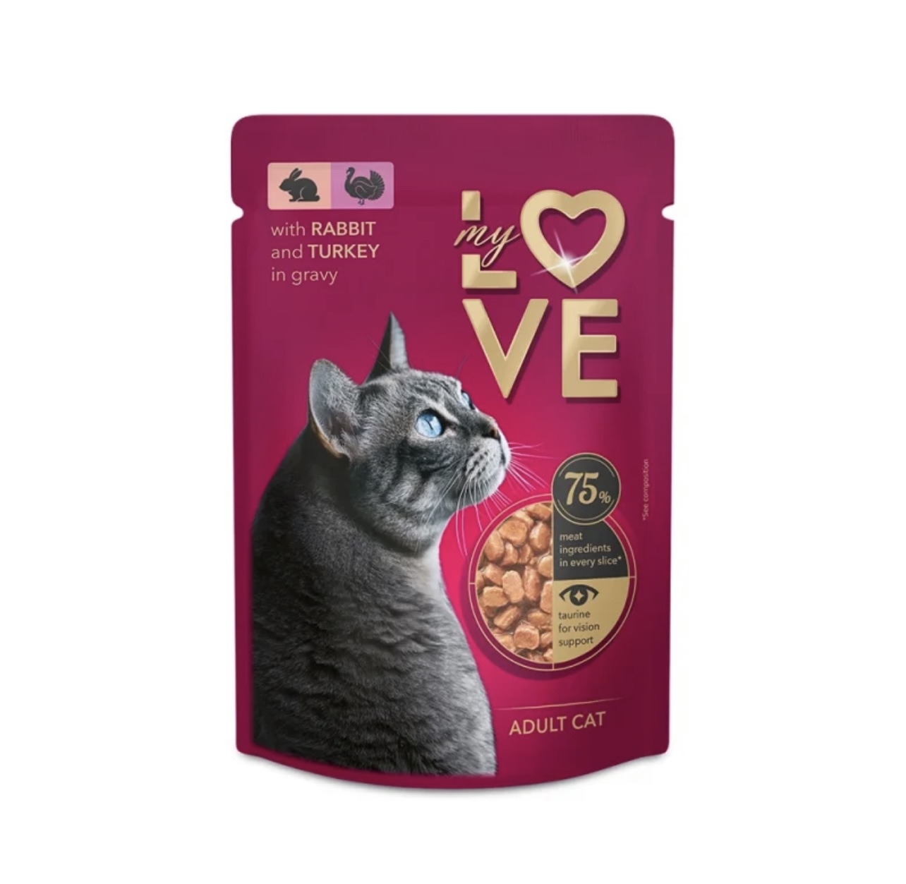 My Love Cat Adult Κουνέλι & Γαλοπούλα σε Σάλτσα 85gr