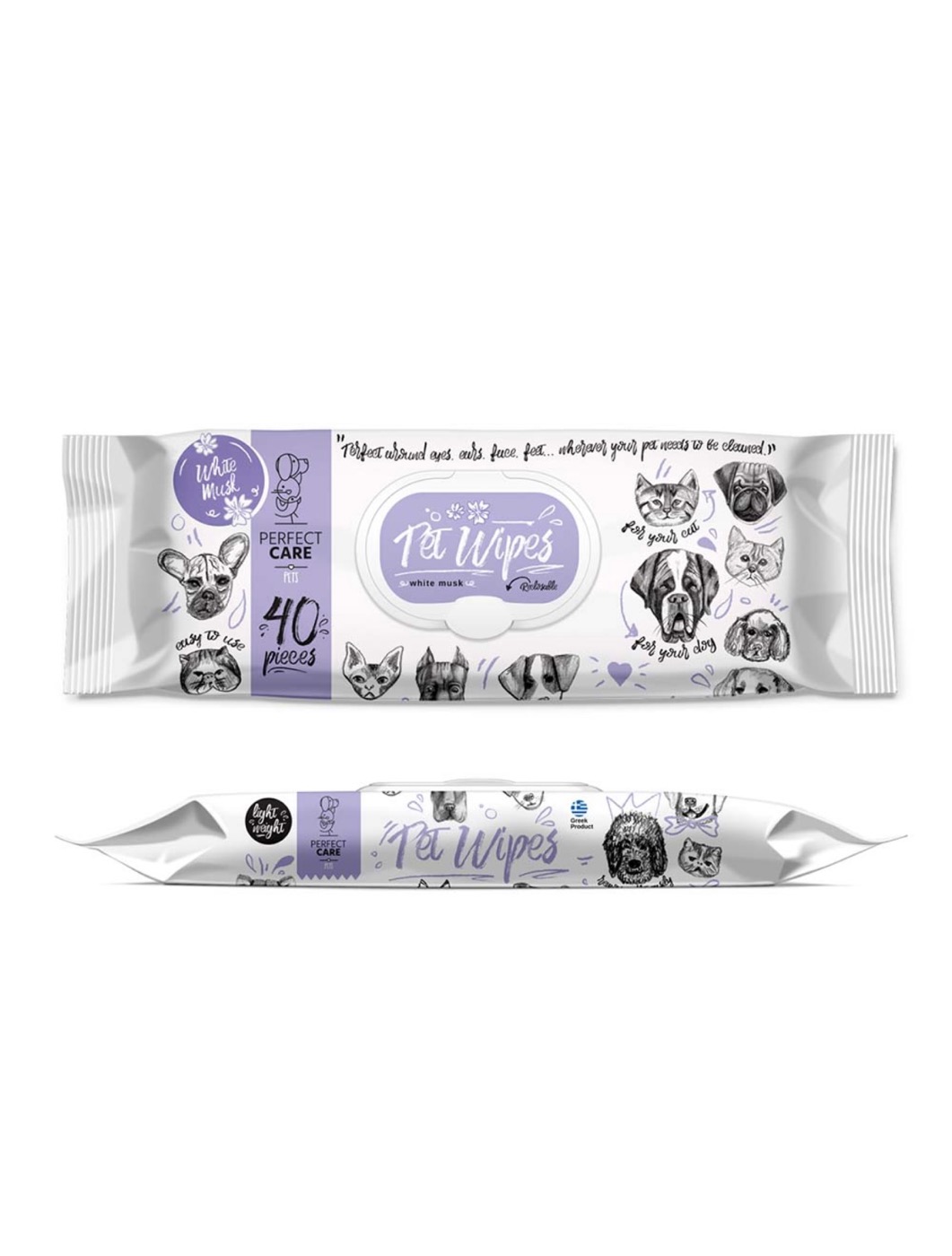 Perfect Care Pet Wipes Χλωρεξιδίνη White Musk (50 τεμ.)