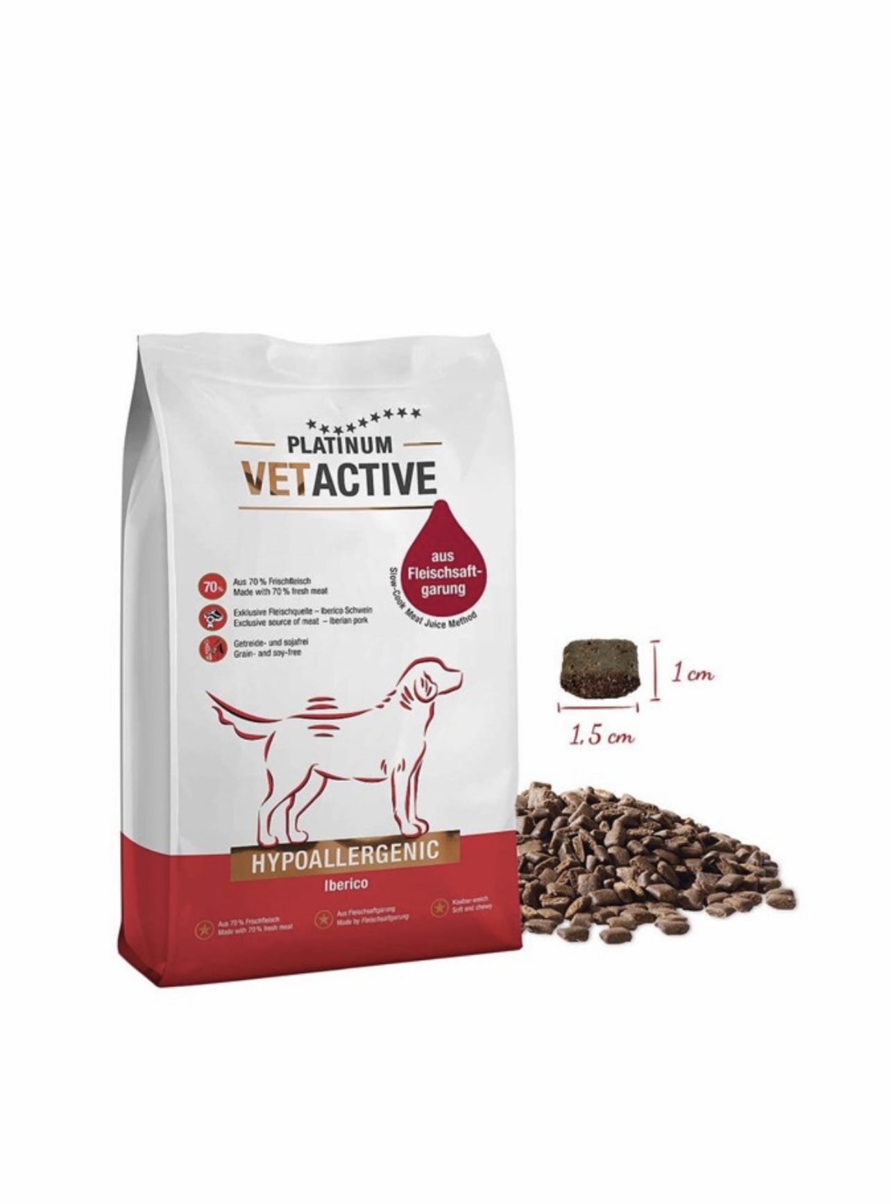 Platinum Vetactive Hypoallergenic Iberico Μαγειρευτή (FSG) Ξηρά Τροφή Σκύλου 1.5kg