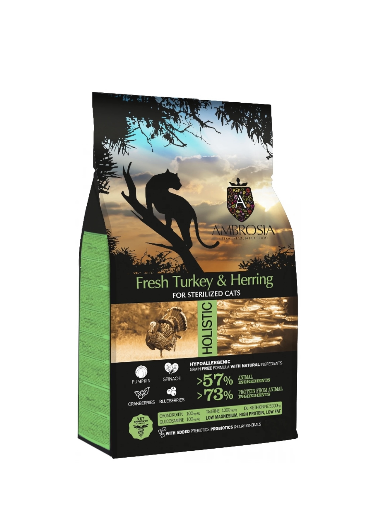 Ambrosia Adult & Sterilized Cat Fresh Turkey & Herring 1.5kg