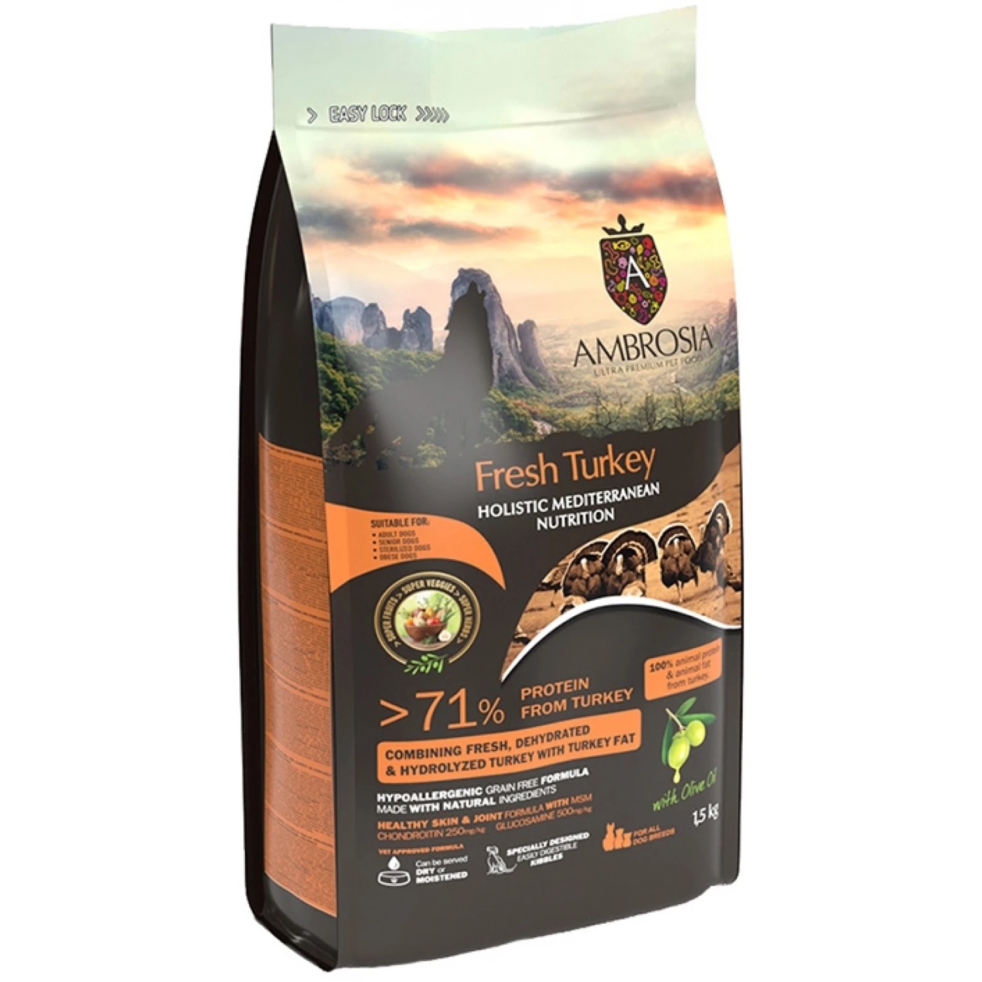 Ambrosia Mediterranean Senior Light & Sterilized Fresh Turkey 1,5kg