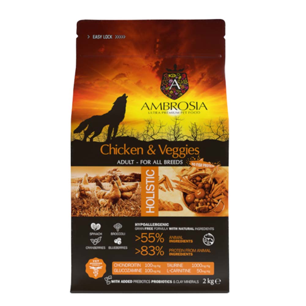 Ambrosia Grain Free Adult Chicken & Veggies 12kg