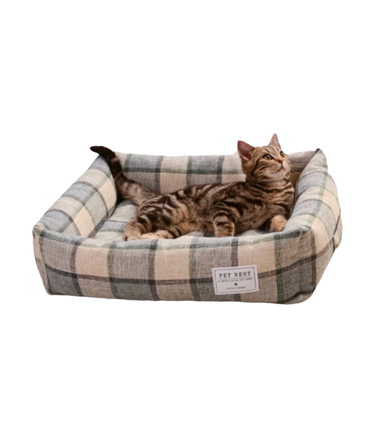 Κρεβάτι Καρό Μπεζ/Γκρι 50x40cm