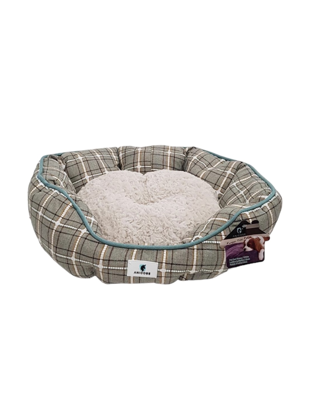 Anicose Κρεβάτι Octagon Plaid Grey 57X52X18cm