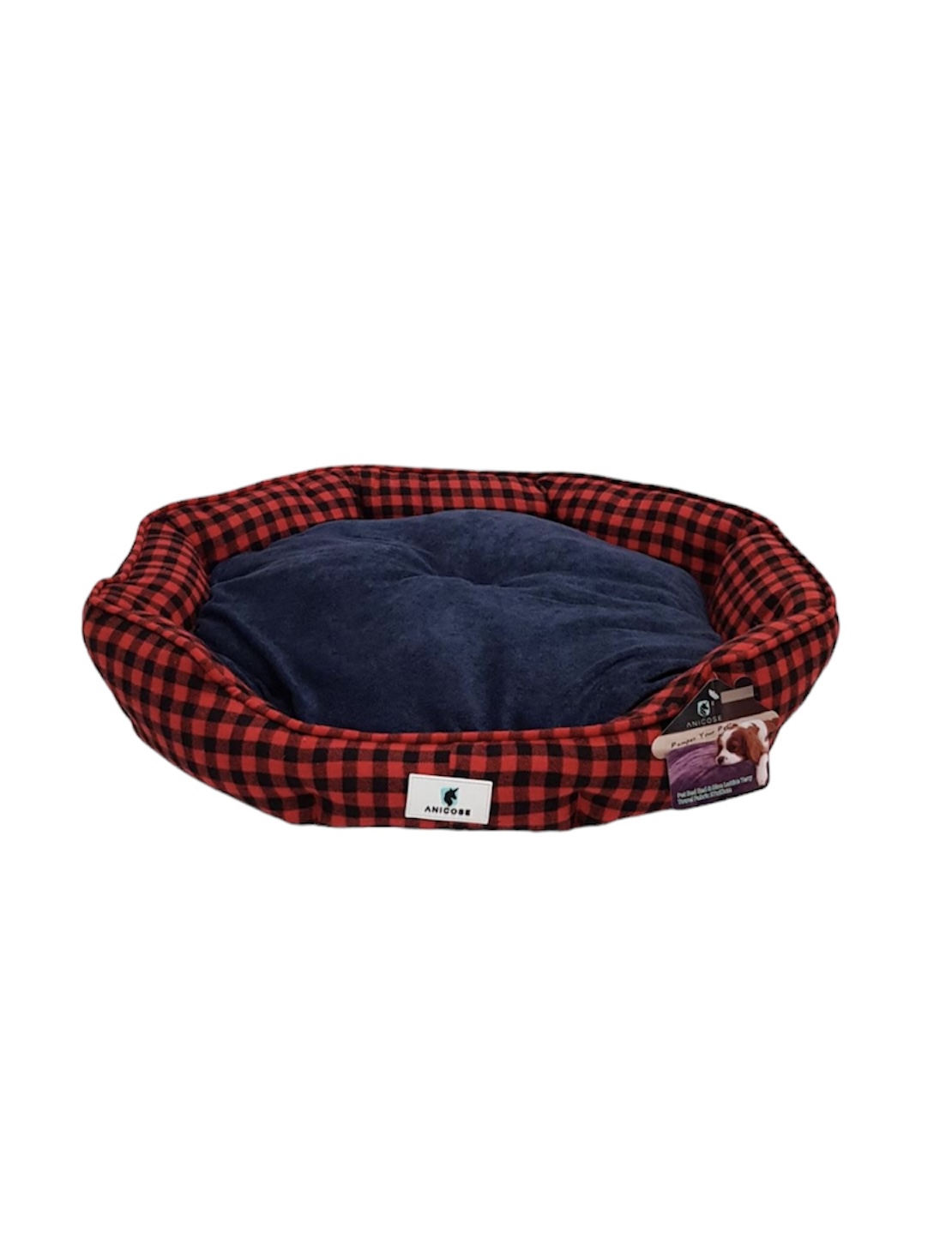 Anicose Κρεβάτι Octagon Plaid Blue / Red 57X52cm