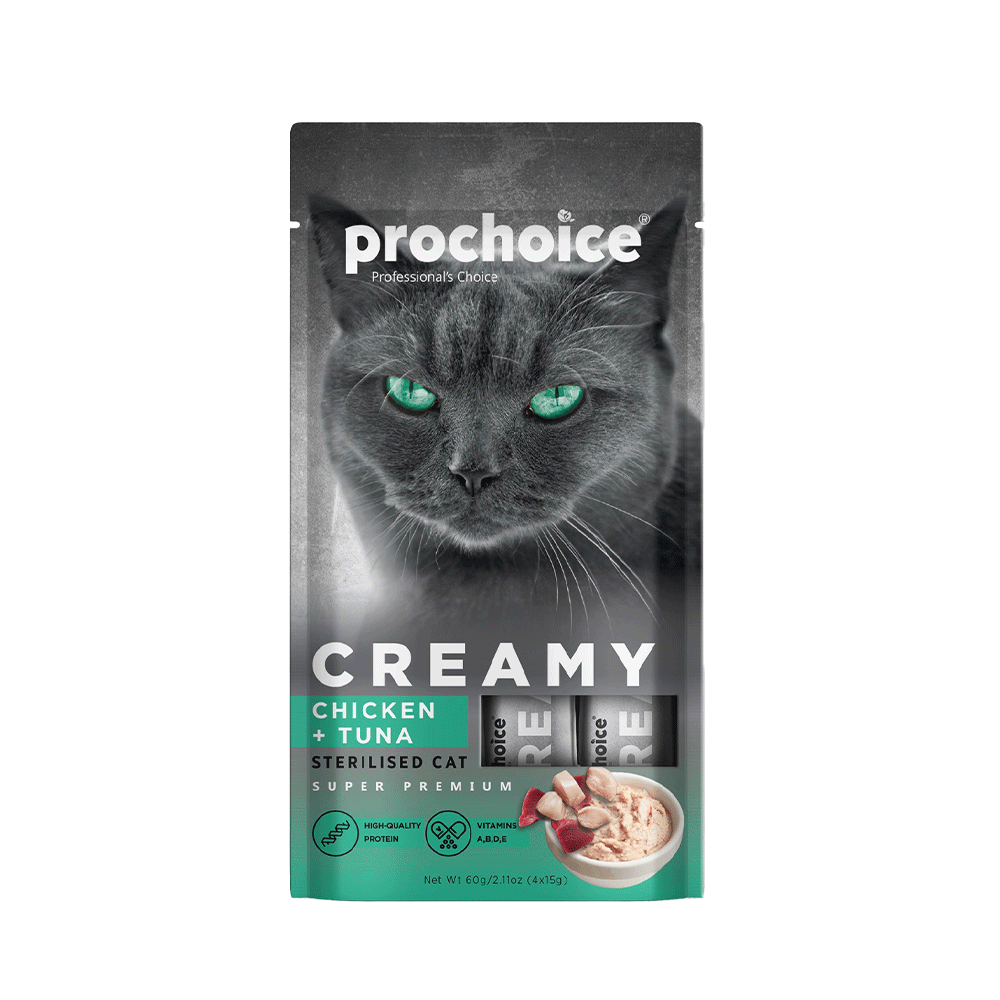 Prochoice Creamy για Στειρωμένες Γάτες με Κοτόπουλο και Τόνο 60gr (4x15gr)