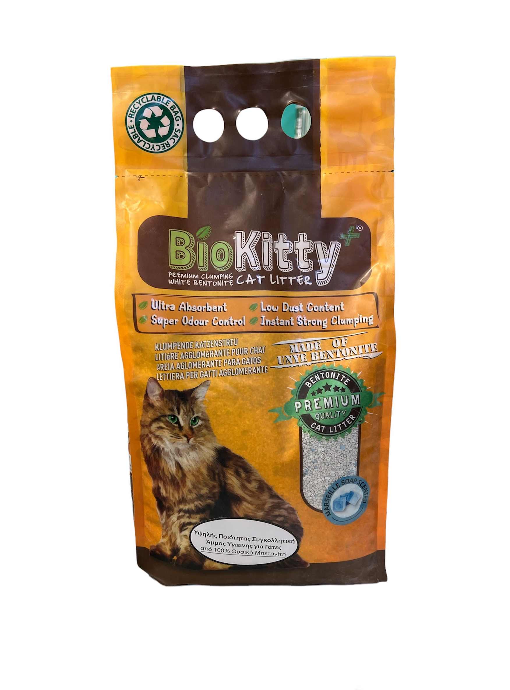 BioKitty Clumping Άμμος Γάτας Με Άρωμα Σαπούνι Μασσαλίας 10lt